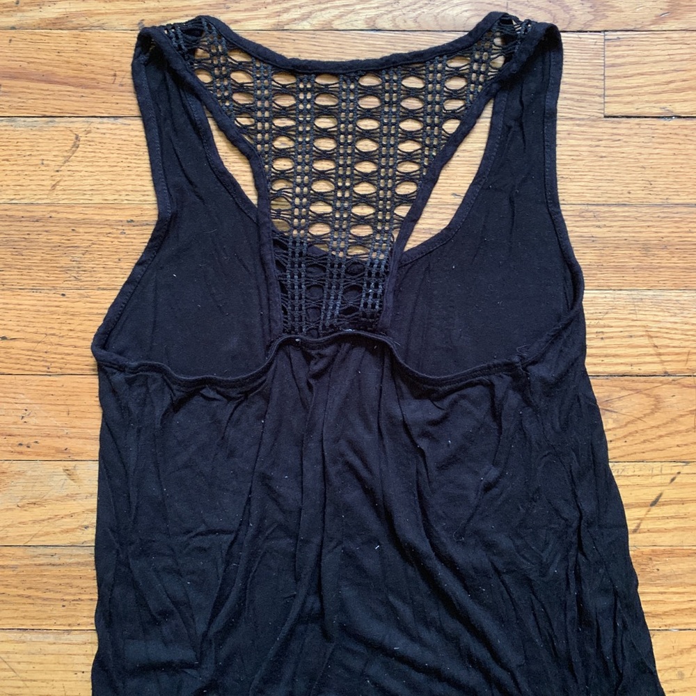 Black Knit Razorback Tank - Picture 3 of 4